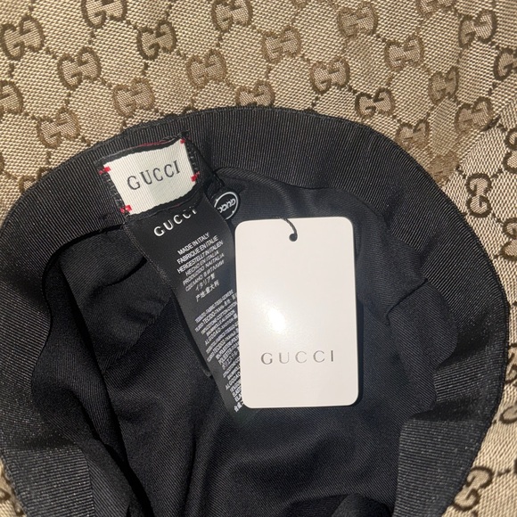 Luxury Inspired Tan wide rimmed Monogram Bucket Hat NWT - Picture 4 of 8